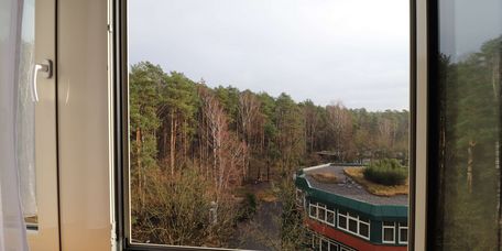 Blick aus dem Fenster des Wahlleistungszimmers