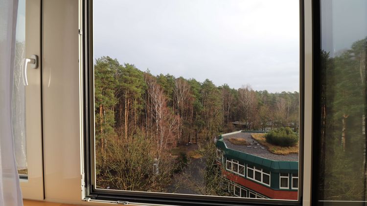Blick aus dem Fenster des Wahlleistungszimmers